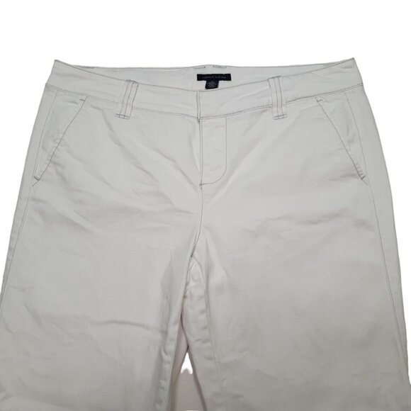 Tommy Hilfiger Jeans Womens 10 White Y2K Crop Straight Stretch Mid Rise Logo - Picture 9 of 15